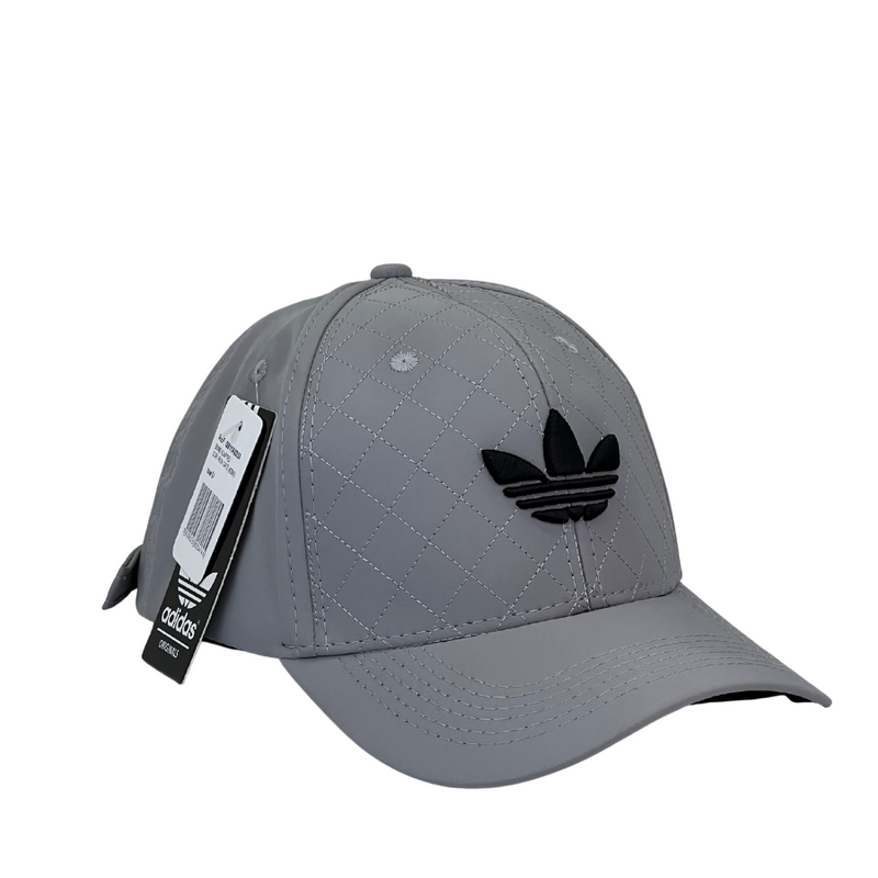 Boné Urbano Adidas Pontilhado - Cor Cinza  Logo Preto
