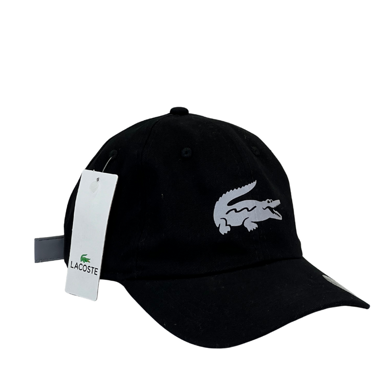 Boné Casual Lacoste GRIFE BIG - Cor Preto  Logo Cinza