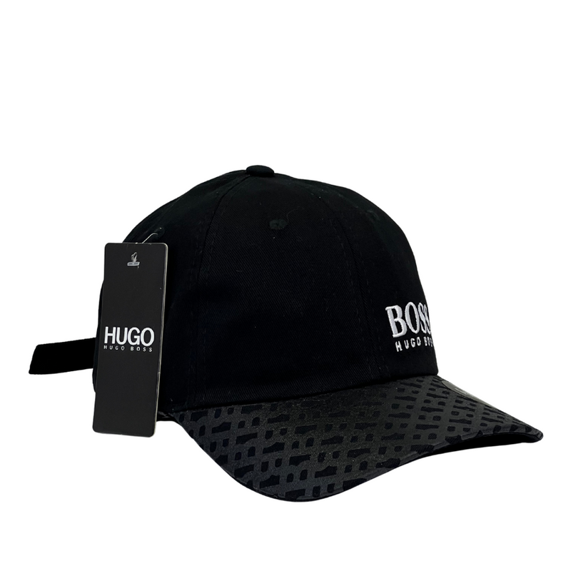 Boné Urbano Hugo Boss GRIFE 2 - Cor Preto  Logo Branco