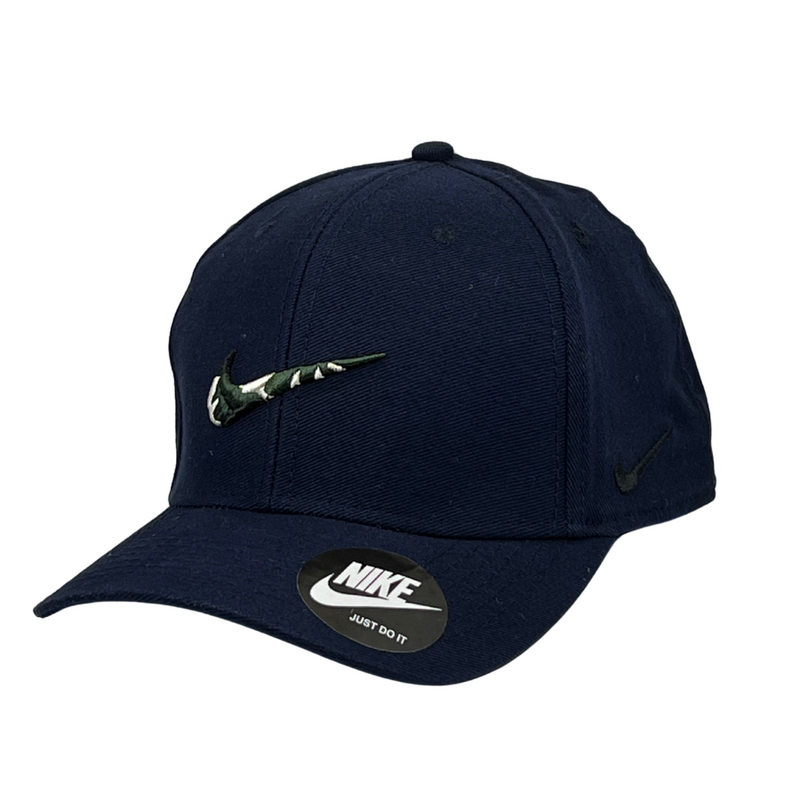 Boné Casual Nike Basic - Cor Azul Escuro  Logo Camuflado