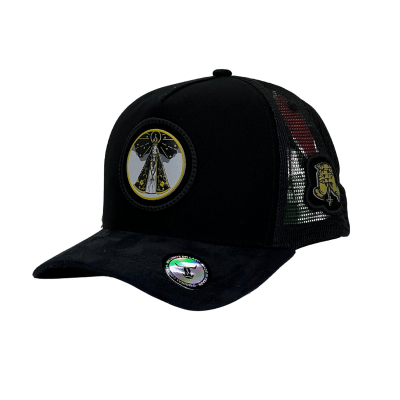 Boné Trucker Santa Maria - Cor Preto  Logo Original