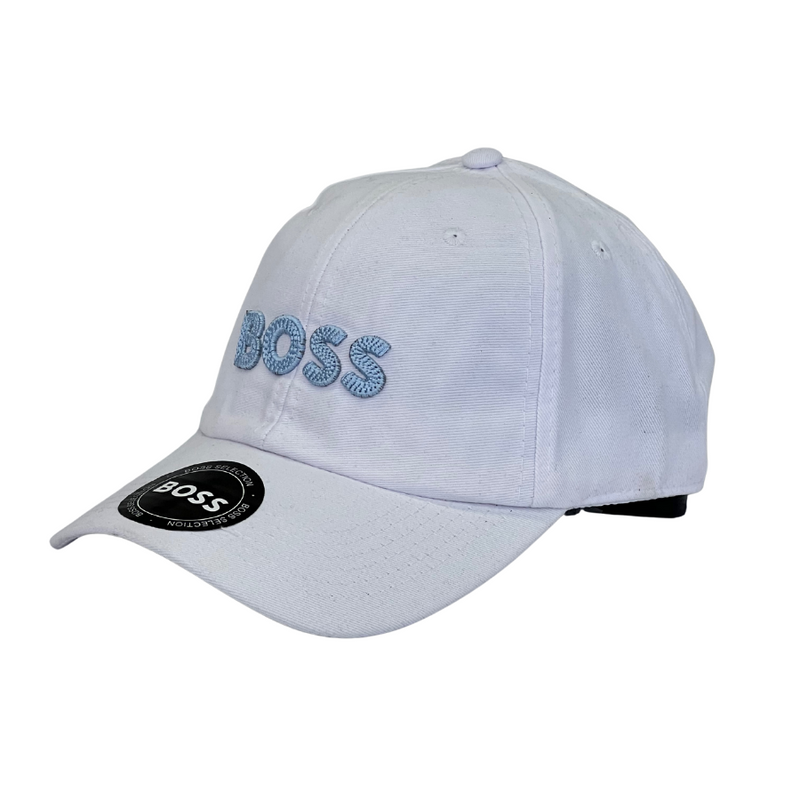 Boné Casual Hugo Boss BOSS MEDIUM - Cor Branco  Logo Azul Bebe