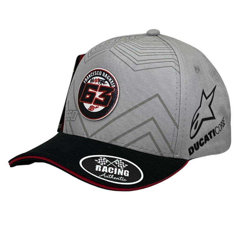 Boné Urbano Francesco Bagnaia - Cor Cinza  Logo Oficial