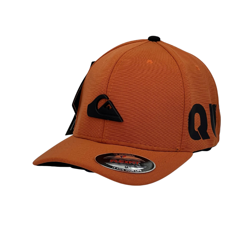 Boné Fitted Quiksilver Basic - Cor Laranja  Logo Preto