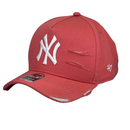 Boné Destroyed New York Yankees - Cor Rosa  Logo Branco