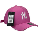 Boné Destroyed New York Yankees - Cor Rosa  Logo Branco