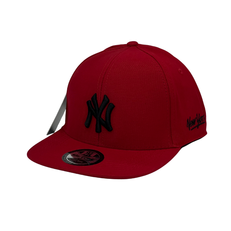 Boné Aba Reta New York Yankees - Cor Vermelho  Logo Preto