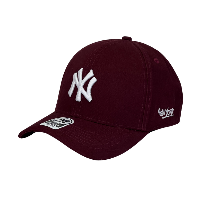 Boné Urbano New York Yankees - Cor Vinho  Logo Branco