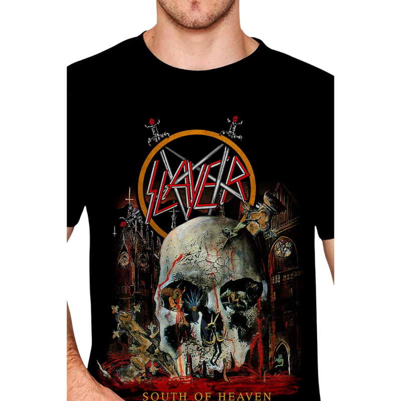 Camiseta Manga Curta Slayer - South Of Heaven