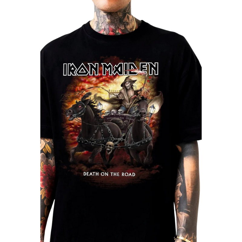 Camiseta Manga Curta Iron Maiden - Death On The Road