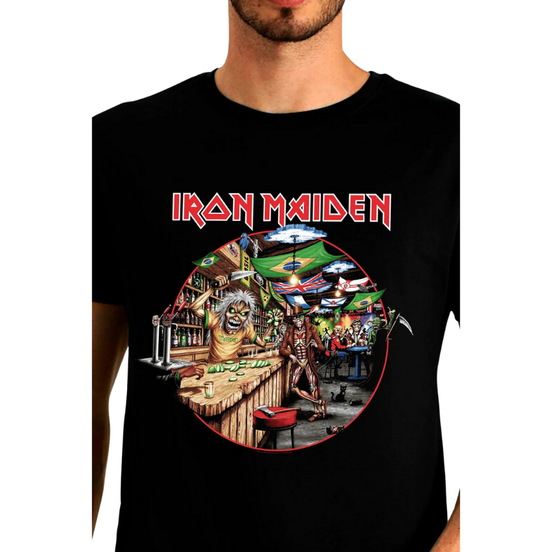 Camiseta Manga Curta Iron Maiden - Brasil