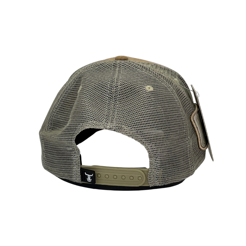 Boné Trucker Terço e a Cruz - Cor Bege  Logo Marrom