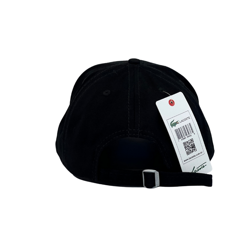 Boné Urbano Lacoste BIG Pontilhado - Cor Preto  Logo Pontilhado